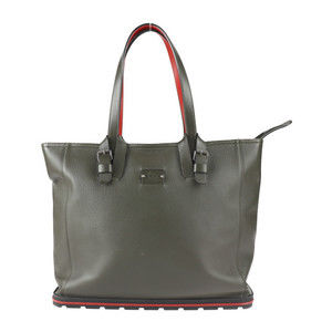 Christian Louboutin Kabiker Tote Bag Grain Calf Leather Dark Olive Green